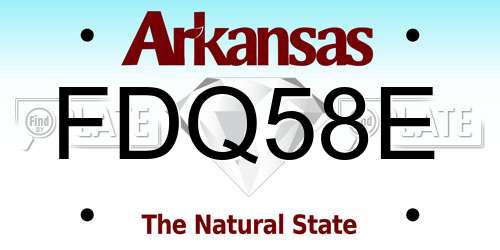 FDQ58E Arkansas License Plate