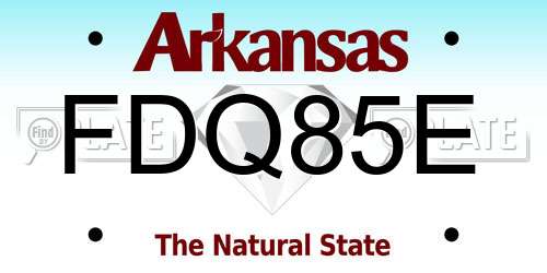 FDQ85E Arkansas License Plate