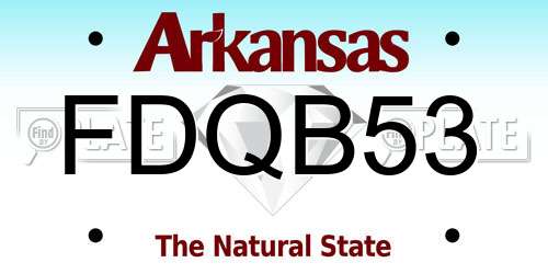 FDQB53 Arkansas License Plate