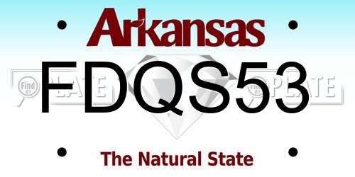 FDQS53 Arkansas License Plate