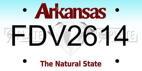 FDV2614 Arkansas License Plate