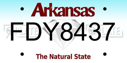 FDY8437 Arkansas License Plate