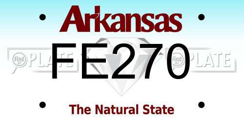 FE270 Arkansas License Plate