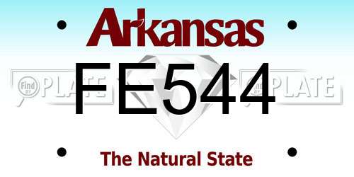 FE544 Arkansas License Plate