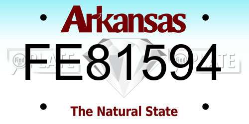 FE81594 Arkansas License Plate