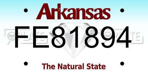 FE81894 Arkansas License Plate