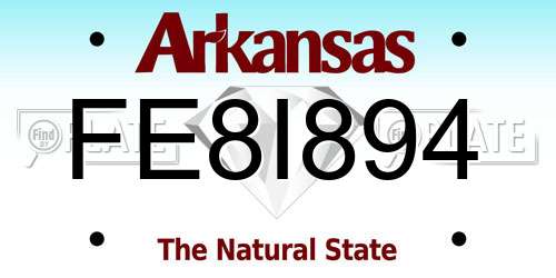 FE8I894 Arkansas License Plate