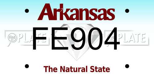 FE904 Arkansas License Plate