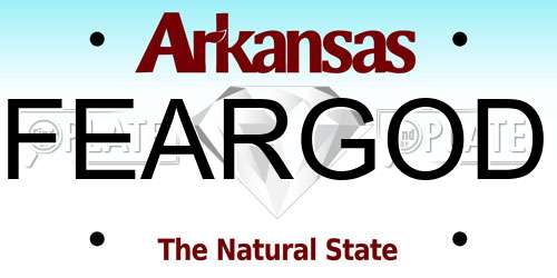 FEARGOD Arkansas License Plate