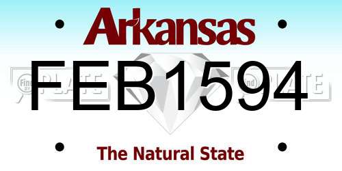 FEB1594 Arkansas License Plate