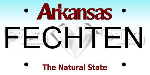 FECHTEN Arkansas License Plate