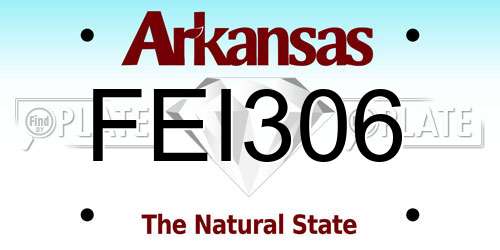 FEI306 Arkansas License Plate