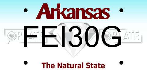 FEI30G Arkansas License Plate