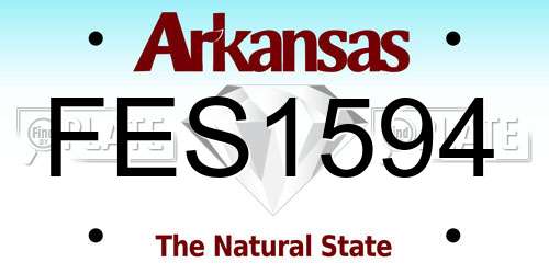 FES1594 Arkansas License Plate