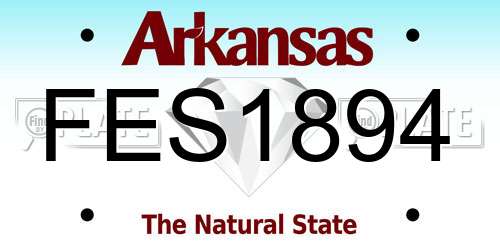 FES1894 Arkansas License Plate