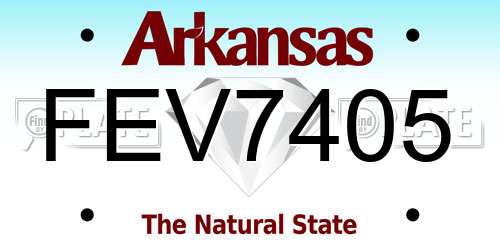 FEV7405 Arkansas License Plate