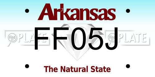 FF05J Arkansas License Plate