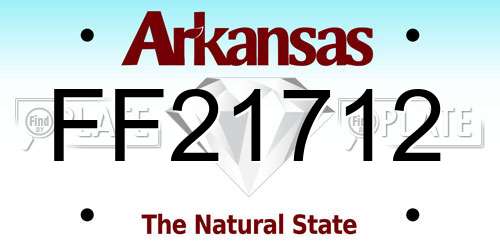 FF21712 Arkansas License Plate