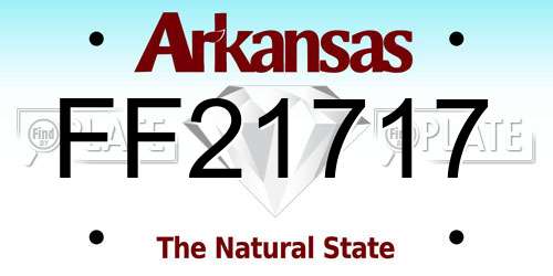 FF21717 Arkansas License Plate
