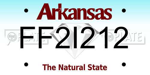 FF2I212 Arkansas License Plate