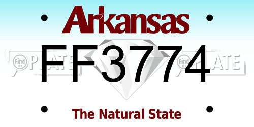 FF3774 Arkansas License Plate