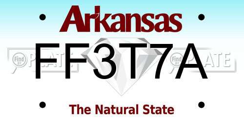 FF3T7A Arkansas License Plate