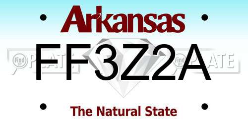 FF3Z2A Arkansas License Plate