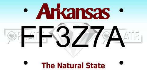 FF3Z7A Arkansas License Plate