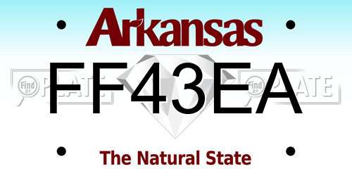 FF43EA Arkansas License Plate