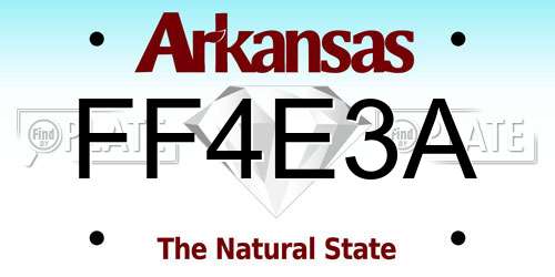 FF4E3A Arkansas License Plate
