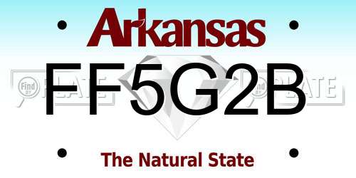 FF5G2B Arkansas License Plate