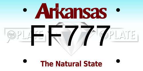 FF777 Arkansas License Plate