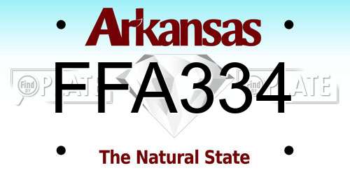 FFA334 Arkansas License Plate