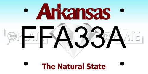 FFA33A Arkansas License Plate