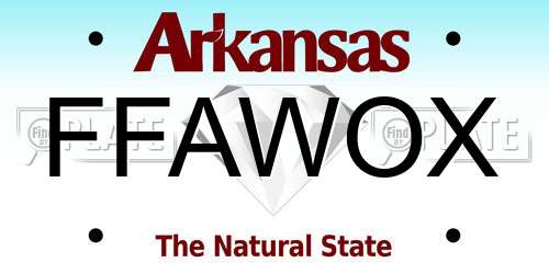 FFAWOX Arkansas License Plate