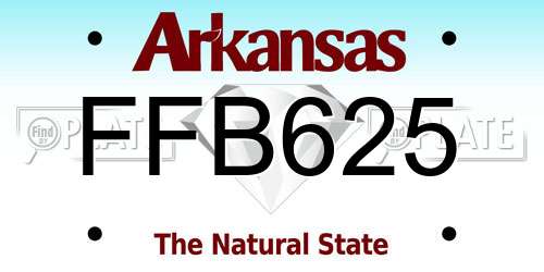 FFB625 Arkansas License Plate