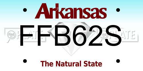 FFB62S Arkansas License Plate