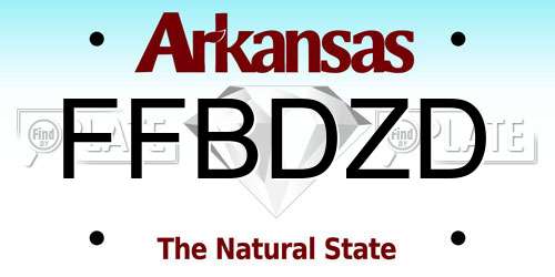 FFBDZD Arkansas License Plate