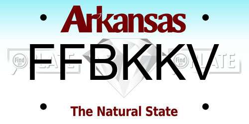 FFBKKV Arkansas License Plate
