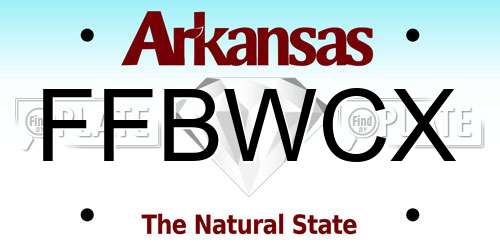FFBWCX Arkansas License Plate