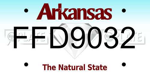 FFD9032 Arkansas License Plate