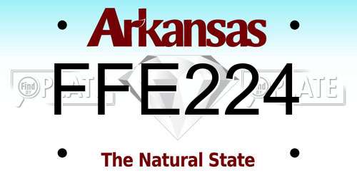 FFE224 Arkansas License Plate