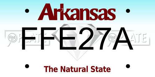 FFE27A Arkansas License Plate