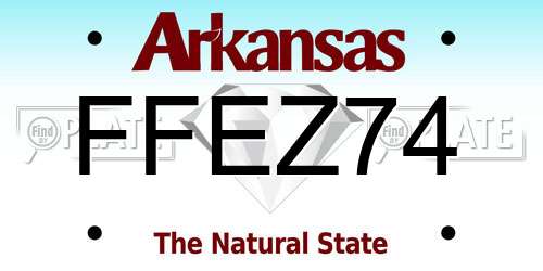 FFEZ74 Arkansas License Plate