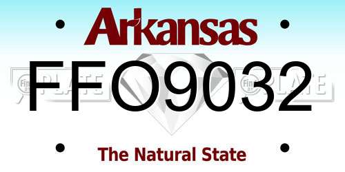 FFO9032 Arkansas License Plate