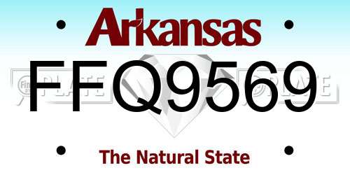 FFQ9569 Arkansas License Plate