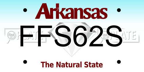 FFS62S Arkansas License Plate