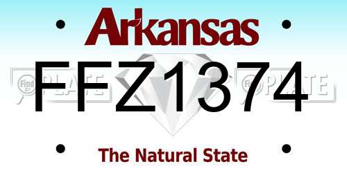 FFZ1374 Arkansas License Plate