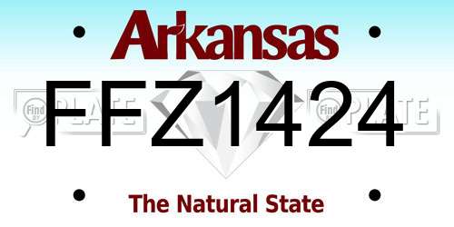 FFZ1424 Arkansas License Plate