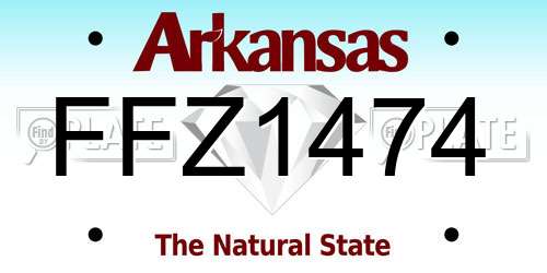 FFZ1474 Arkansas License Plate